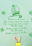 Sticker comptine enfant. Petit navire, d�coup� � la forme dans vinyle adh�sif uni.