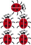 stickers coccinelles enfants. LADYBIRD. 5 stickers coccinelles enfants d�coup�s � la forme dans vinyle de couleur unie.