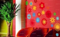 Stickers planche fleur pop.