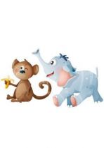 Stickers jungle b�b�s singe et El�phant.