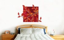 Stickers cadre de feuilles rouge