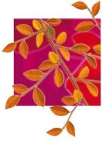 Stickers cadre de feuilles rose.