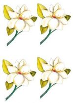 Stickers planche de quatre fleurs.