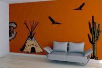 Sticker Tipi imprim� sur adh�sif avec d�coupe � la forme, id�al pour jouer aux cow-boys et aux indiens!