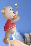 adh�sif ourson. Todd l'ourson, un adh�sif d�coratif pour d�corer le mur de la chambre de vos enfants. Visuel imprim� sur adh�sif et d�coup� � la forme.