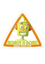 sticker automobile � placer sur un v�hicule ou en d�coration murale. Sticker \"Robot � bord \" imprim� sur adh�sif d�coup� � la forme et � personnaliser.