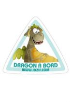Sticker Automobile � placer sur un v�hicule ou en d�coration murale. Sticker automobile d�coratif enfant \"Dragon � bord \" imprim� sur adh�sif d�coup� � la forme.