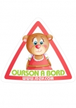 autocollant b�b� � bord. � placer sur un v�hicule. autocollant b�b� � bord "Ourson � bord" imprim� sur adh�sif d�coup� � la forme. autocollant personnalisable
