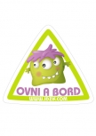 Sticker Automobile � placer sur un v�hicule ou en d�coration murale. Sticker automobile d�coratif enfant "OVNI � bord" imprim� sur adh�sif d�coup� � la forme.