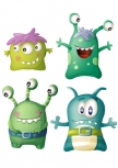 Stickers extraterrestres. Planche de  quatre stickers extraterrestres d�coratifs pour chambre d'enfants imprim�s sur adh�sifs et d�coup�s � la forme.
