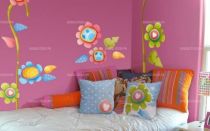 Coussin fleur, coeur et petits pois