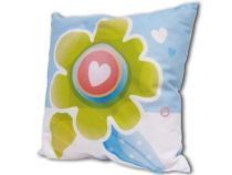 Coussin fleur, coeur et petits pois