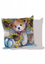 Coussin ourson aux tournesols