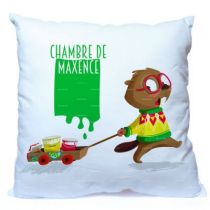 Le coussin personnalisable castor plaira aux enfants car il est personnalisable avec leur pr�nom ou le texte de votre choix