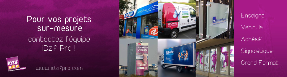 idzif pro adhesif enseigne