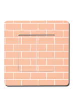 L\'interrupteur briques saumon double pour compl�ter une d�coration de chambre enfant