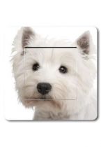 Interrupteur d�co chien blanc
