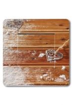 Interrupteur d�co coeur sur bois