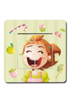 Interrupteur d�cor� fille et g�teaux