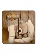 interrupteur d�cor� ourson dans son lit