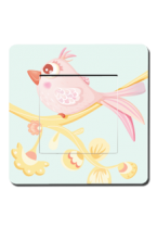 L\'interrupteur enfant oiseau rose pour d�corer une chambre d\'enfant