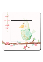 L\'interrupteur oiseau vert sur branche pour d�corer une chambre d\'enfant