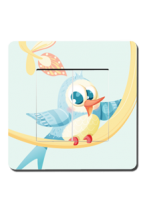 L\'interrupteur petit oiseau double pour compl�ter une d�coration de chambre enfant