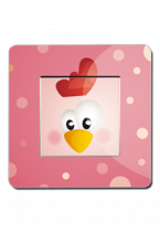 Interrupteurs d�cor�s poule rose