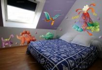 Sticker volcan d�coratif enfant Eruption Volcanique imprim� sur adh�sif d�coup� � la forme.