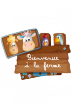 stickers animaux de la ferme en plaque de porte ou d�coration murale pour personnaliser la chambre de votre enfant, � vous de choisir le texte. Visuel imprim� sur vinyle adh�sif d�coup� � la forme.