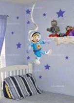 Sticker Espace : James l\'astronaute. Sticker imprim� sur adh�sif d�coup� � la forme. Vous pouvez choisir la longueur de votre sticker � l\'aide d\'un tuyau compl�mentaire.