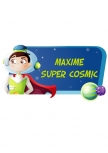 Sticker Astronaute Super Cosmic en plaque de porte ou d�coration murale pour personnaliser la chambre de votre enfant, � vous de choisir le texte. Visuel imprim� sur vinyle adh�sif d�coup� � la forme.