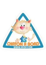 Sticker automobile Chaton � bord