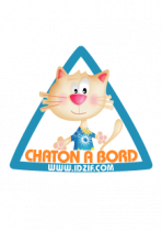 Sticker automobile Chaton � bord