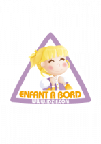 Sticker automobile \"enfant � bord\". Sticker Automobile � placer sur un v�hicule ou en d�coration murale. Sticker imprim� sur adh�sif d�coup� � la forme.