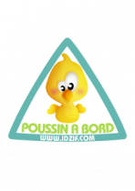 Sticker automobile Poussin � bord