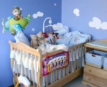 Sticker Avion avec son pilote imprim� sur adh�sif blanc avec d�coupe � la forme.