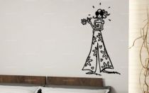 Sticker \" Baby cool \". Visuel d�coup� � la forme dans vinyle de couleur unie. Ce visuel r�tro et glamour � la fois trouvera sa place dans votre int�rieur. Cr�ation Cat Caroff