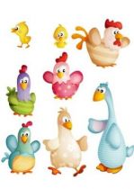 Stickers Basse-cour. Stickers imprim�s sur adh�sifs d�coup�s � la forme. Les animaux de la ferme, des stickers pour d�corer la chambre de vos enfants d'une mani�re diff�rente.