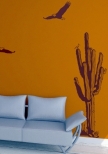 Sticker cactus d�coup� � la forme dans vinyle de couleur unie. Attention �a pique!