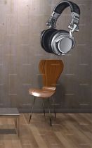 sticker casque audio imprim� sur vinyle adh�sif avec d�coupe � la forme.