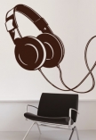 Sticker casque audio d�coup� � la forme dans vinyle de couleur unie.