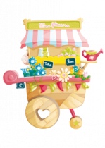 Sticker charriot des fleurs. Imprim� sur adh�sif avec d�coupe � la forme. Id�al pour d�corer une chambre de bambins.