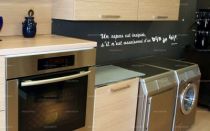 Sticker citation \"un repas est insipide...\" de Didier Erasme. Sticker adh�sif d�coup�s � la forme dans vinyle de couleur unie, ce sticker originale trouvera une place de choix dans voter int�rieur.