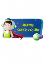 Sticker Astronaute Super Cosmic en plaque de porte ou d�coration murale pour personnaliser la chambre de votre enfant, � vous de choisir le texte. Visuel imprim� sur vinyle adh�sif d�coup� � la forme.