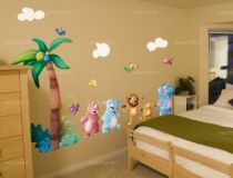 Sticker palmier imprim� sur vinyle autocollant et d�coup� � la forme sans aucun bord perdu. Ce sticker est id�al pour la d�co de la chambre de vos enfants, les murs n\'auront plus la m�me dimension.