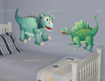 Sticker dinosaure Timon le Dim�trodon imprim� sur adh�sif d�coup� � la forme.