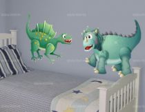 Sticker dinosaure Triceps le Triceraptor imprim� sur adh�sif d�coup� � la forme.