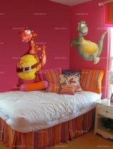 Sticker d�coratif enfant Dragon Rouge imprim� sur adh�sif d�coup� � la forme.