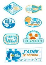 Sticker �cussons poissons, coquillage et crustac�.